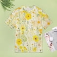 thumbnail image 4 of Floral Colorful Flower Women's Short Sleeve Tops Casual Blouses T Shirt, 4 of 6