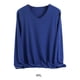 thumbnail image 5 of Jumpingount Ropa interior térmica de invierno frío, camiseta elástica con cuello en V gruesa y holgada portátil, ropa informal cómoda, Tops Camisetas Azul 4XL, 5 of 6