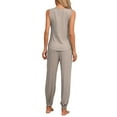thumbnail image 3 of INSPIRE CHIC Women's Pajamas Loungewear Knit Sleeveless V Neck Tank Tops with Pants Pajamas Set XL Khaki, 3 of 6