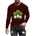 thumbnail image 2 of ZRGHAOYLQ Plus Size St. Patrick's Day Shirts Mens Big Tall Long Sleeve Crewneck T-shirt Cute Shamrock Gnomies Graphic Shirt Plus Size Lightweight Workout Shirts, 2 of 5