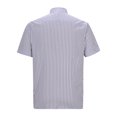 thumbnail image 4 of ZCFZJW Men's Casual Stylish Short Sleeve Button-Up Striped Dress Shirts Trendy Soft Cotton Beach Vacation Tees Shirt Tops White L, 4 of 4