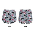 thumbnail image 5 of Lsque Christmas Hat Dachshund Printed Women's Running Shorts with Liner Pockets,Elastic Quick Dry Workout Athletic Gym Yoga Shorts,Womens High Waist Shorts-XX-Large, 5 of 9