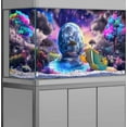 thumbnail image 2 of Trippy Planet Aquarium Background, Galaxy Space Tapestry Fantasy Forest Mountain Tank Decorations Background, Aesthetic Floral Plant Art Terrarium Background with 8 EVA Double-Sided Tape, 2 of 5