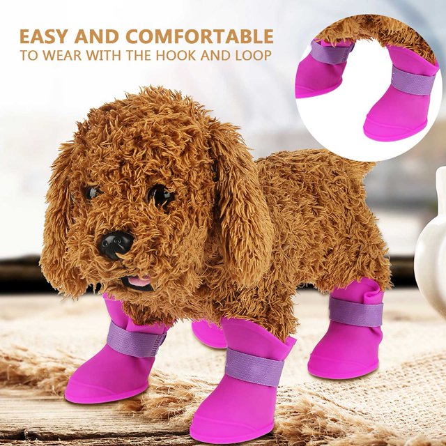 Botas impermeables de silicona Bling Bling para perros y mascotas L Púrpura