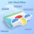 thumbnail image 3 of Homaryx Memory Foam Cervical Pillow, 2 in 1 Ergonomic Contour Orthopedic Pillow for Neck Pain, Contoured Support Pillows for Side Back Stomach Sleepers White, 3 of 7