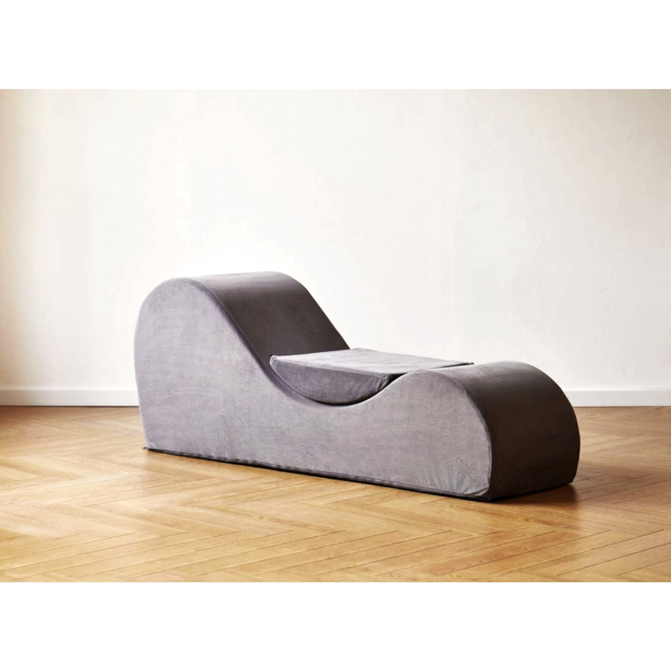 GDF Studio 62.5" Ergonomic Chaise Lounge Chair with High-Density Foam, Machine-Washable Cover, Gray