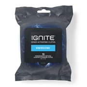 Ignite Mens Body Wet Wipes, Extra Thick 8x 8 Shower Wipes, Energizing Scent, 10 Count (Pack of 5)