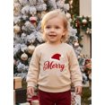 thumbnail image 5 of RUINIXCW Kids Girl Boy Christmas Sweatshirt Letter Santa Hat Embroidery Pullover, 5 of 8