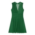 thumbnail image 4 of Moggemol Women Sleeveless Figure Ice Skating Dress Sparkly Rhinestone Mesh Ballet Dance Leotard Green XXL, 4 of 6