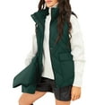 thumbnail image 3 of Lovskoo Womens Winter Coats Quilted Jacket Warm Clothes Plus Size Lapel Cotton Padded Coat Long Sleeve Jacket Green, 3 of 6