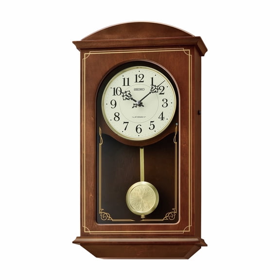 Seiko QXM610BLH Pendulum Melodies Clock, Brown