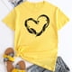 thumbnail image 4 of Fiudx Ofertas Flash Artículos En Oferta Camisetas Informales de Manga Corta con Cuello Redondo y Estampado de Amor para Mujer, 4 of 4