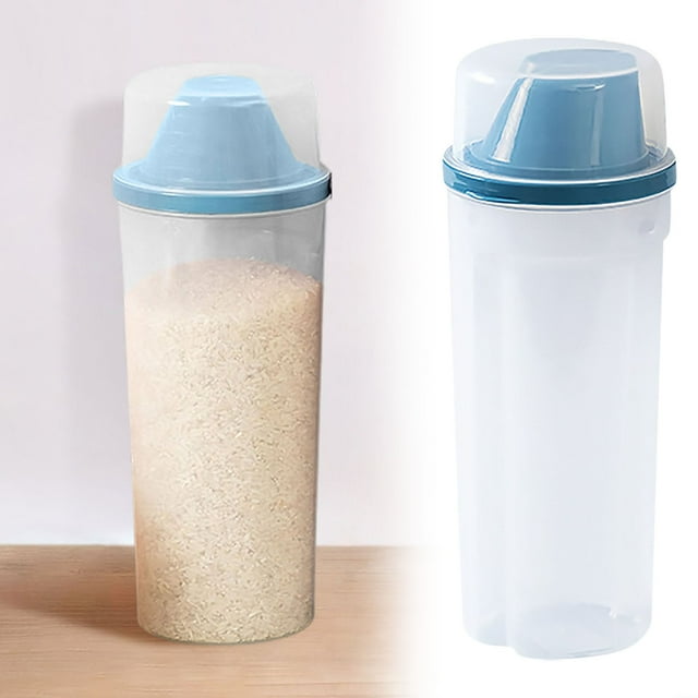 Food Container Sealed Dry Food Container With Measuring And Funnel Mouth | Dispenser Suitable For And Cat Food Grains Rice Kitchen