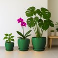 thumbnail image 4 of 6 Inch Plant Pots- Ceramic Planter Pot with Drainage Hole and Saucer, Round Flower Pot for Indoor Outdoor Succulent, Snake Plants and Cactus, Green, 4 of 5