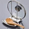 thumbnail image 3 of Yuarrent 2 uds estante de tapa de olla de acero inoxidable organizador de cocina tapa de sartén estante cuchara soporte almacenamiento esponja Cocina y Comedor, 3 of 6