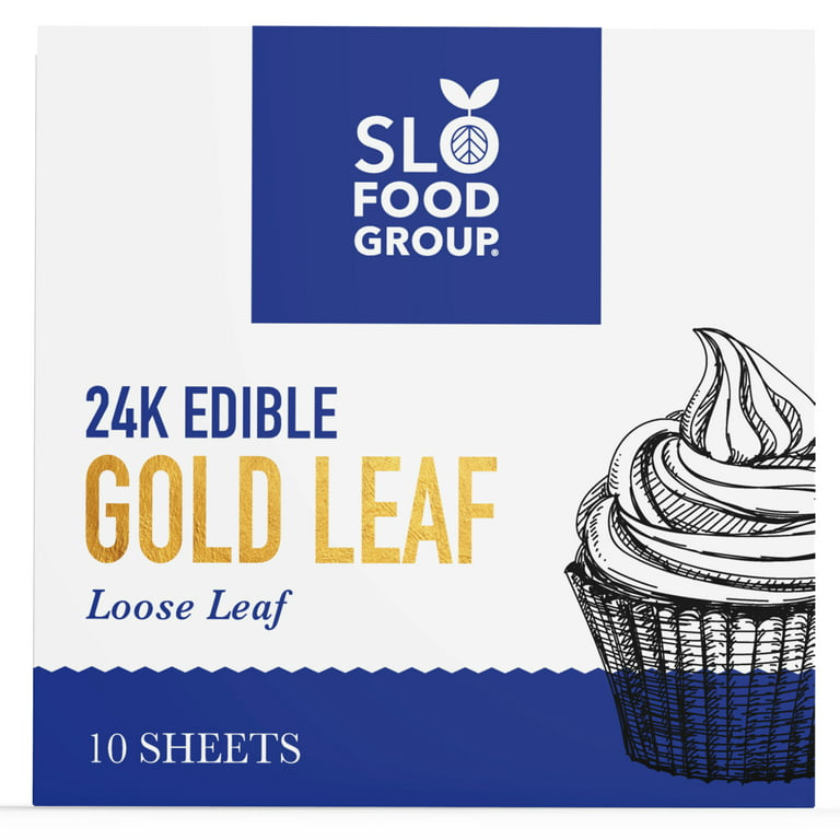 Slofoodgroup 24K Edible Gold Leaf - Cooking and Cake Decoration - 10 Loose  Sheets