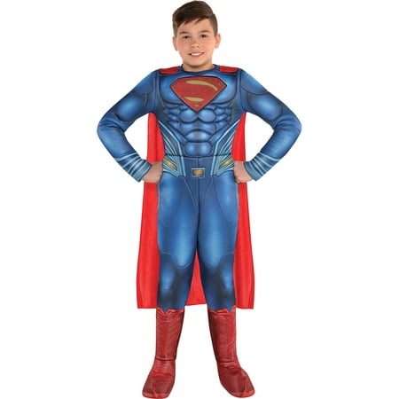 Suit Yourself Justice League Part 1 Superman Muscle Costume for Boys, Size Large, Includes a Jumpsuit, a Cape, and More