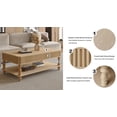 thumbnail image 4 of 47.24" Lift Top Coffee Table with Hidden Storage and Open Shelf, Solid Wood Center Table with Fluted Design & Roman Column Legs, Tool-Free Assembly for Living Room, Vintage NaturalWood, 4 of 9