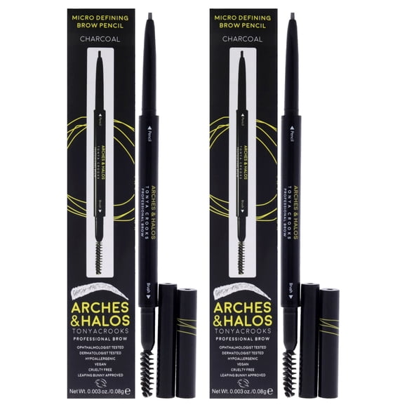 Lápiz para cejas Arches & Halos Micro Charcoal, 0,1 ml, x2 Mechanical