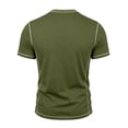 thumbnail image 6 of hlysgo Mens Athletic Shirts Vacation Collarless Shirts Summer Beach Slim Fit Classic Cotton Pullover Tops Army Green,XL, 6 of 6