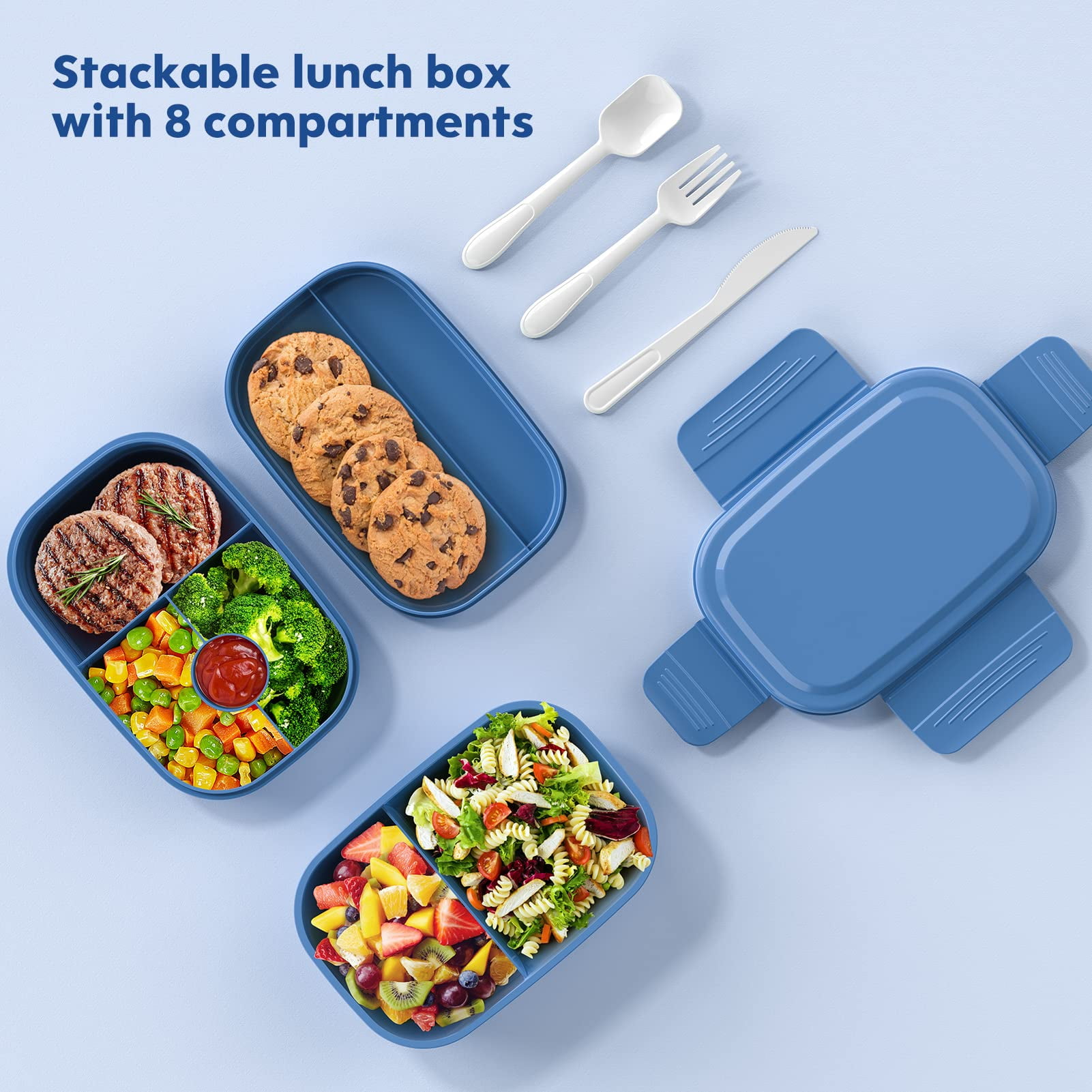 LEITAO 29 Packs Bento Box Kids Adult Lunch Box Container, 1900ML 3 Layer  Stackable Lunch Box for Adu…See more LEITAO 29 Packs Bento Box Kids Adult