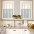 thumbnail image 4 of Kitchen Curtains Set, Teal Botanical Kitchen Curtains and Valances Set, Farmhouse Spring Summer Branch Rod Pocket Tier Curtains 24 Inch Length for Cafe/Bedroom Windows, 4 of 6