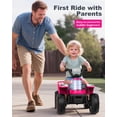 thumbnail image 3 of TOKTOO 6V 7Ah Powered Ride on ATV Toys, Electric Kids Car, 4 Wheeler Ride on Car w/ Music Player, Toddler Car for Boys Girls Aged 1-3 Years, Pink, 3 of 4