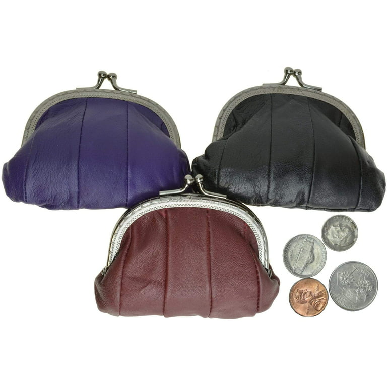 Genuine Leather Small Change Purse with Clasp Y970 (C) 