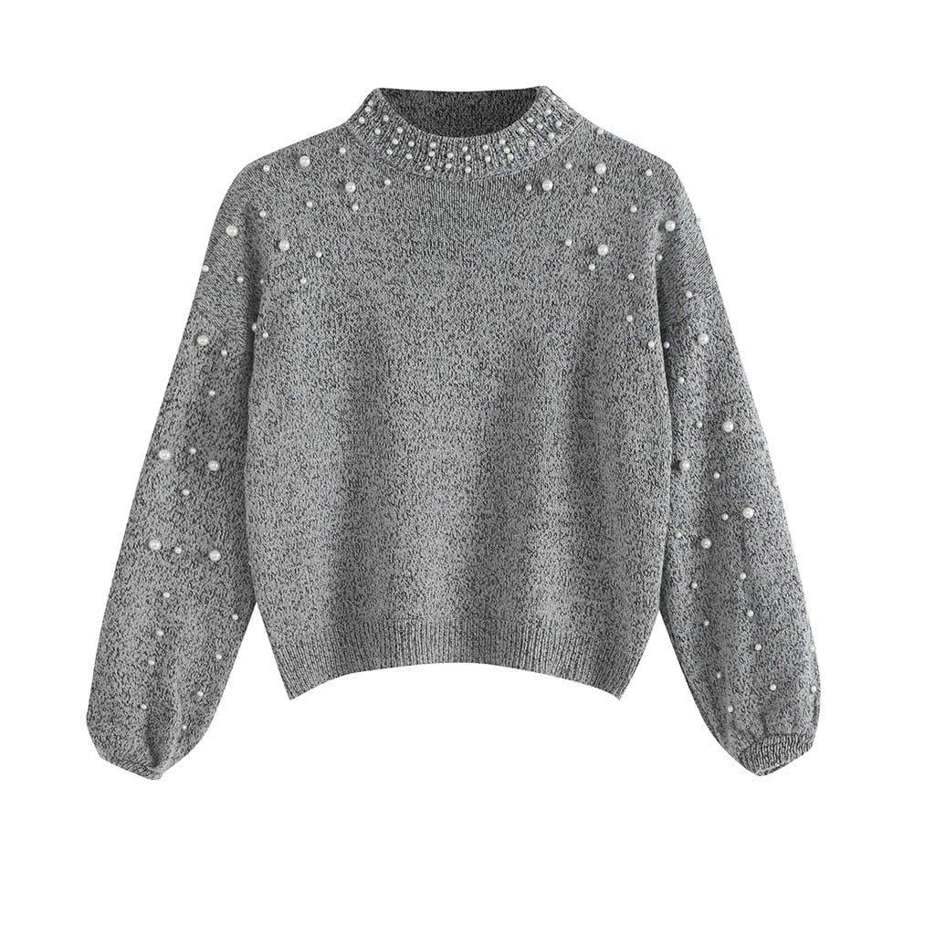 Aabni Women's Casual Loose Pearl Long 