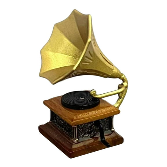 yotijay 1:12 Scale Dollhouse Gramophone Micro Landscape Simulated Mini Furniture Pretend
