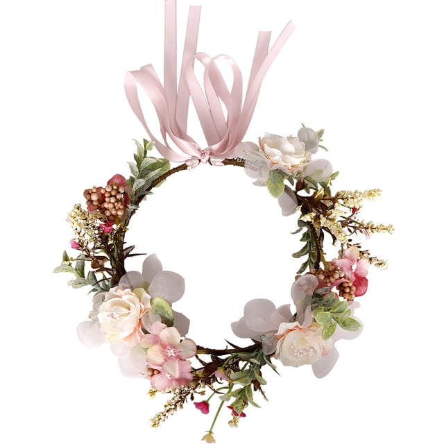 Corona de flores para novia, diadema de boda, corona floral para el pelo, accesorios para el cabello para mujeres y niñas