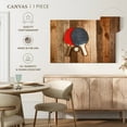 thumbnail image 4 of Elephant Stock Wooden Ping Pong Wall Art - Horizontal Canvas Wall Art - Living Room Wall Decor - Sports Canvas - Brown And Red Decor - 30" x 20", 4 of 4