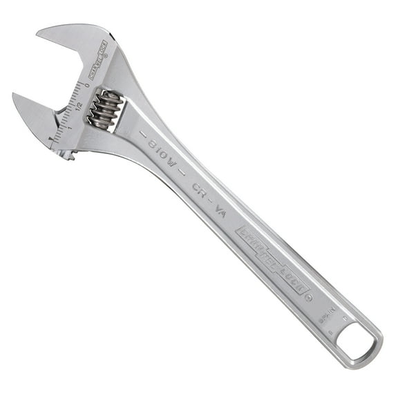 CHANNELLOCK 10-inch Adjustable Wrench, Precise 1.38-inch Wide Mouth Jaw Capacity (810W)