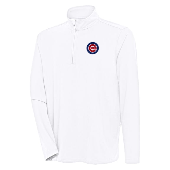 Men's Antigua  White Chicago Cubs Hunk Quarter-Zip Pullover Top