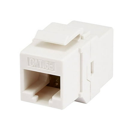 White Cat5e Keystone Coupler - Monoprice 8P8C RJ45 Cat5e Inline Coupler Type Keystone Jack, White