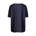 thumbnail image 4 of Summer Linen Tops for Women Oversized V Neck Cotton Linen Short Sleeve T Shirts Casual Solid Lightweight Breathable Comfy Tee Shirt, 4 of 6