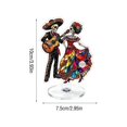 thumbnail image 3 of Day of The Dead Decorations 3 Inch Acrylic Rotating Display Stand, Colorful Sugar Skull Dancing Skeleton Figurine, Dia de Los Muertos Decor for Shelf and Tabletop Home Display, 1, 3 of 6