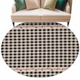 thumbnail image 2 of 8ft Washable Large Round Rug, Farmhouse Berry Non-Slip Circle Area Rug for Living Room Dining Room, Black Buffalo Plaid American Country Rustic Indoor Floor Mat for Home Decor, 2 of 9