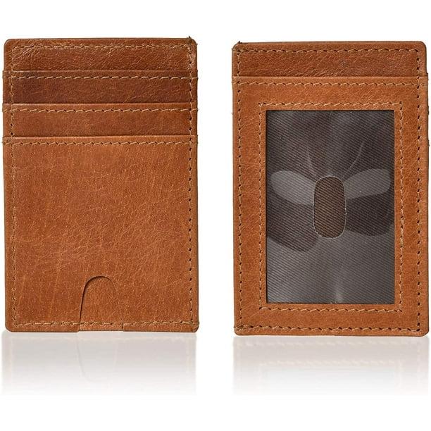 Full Grain Leather Card Holder Slim Front Pocket Minimalist Wallet