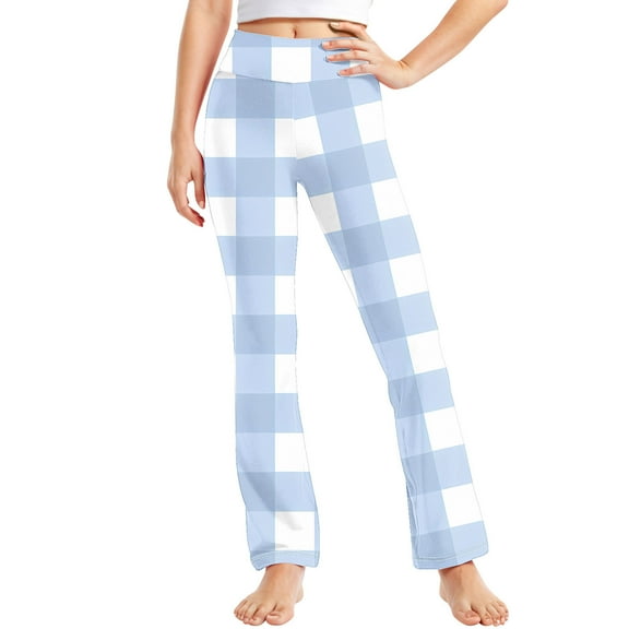 vokkrv Girls Flare Leggings Kids Bell Bottoms High Waisted Bootcut Yoga Dance Flared Pants Blue 8-9 Years