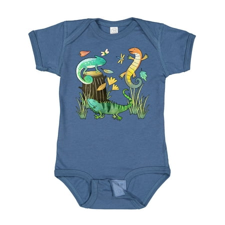 

Inktastic Cute Lizards Hanging out Gift Baby Boy or Baby Girl Bodysuit