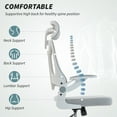 thumbnail image 4 of HOMCOM Chaise de Bureau Ergonomique, Chaise de Bureau avec Appuie-Tête Réglable, Gris, 4 of 10