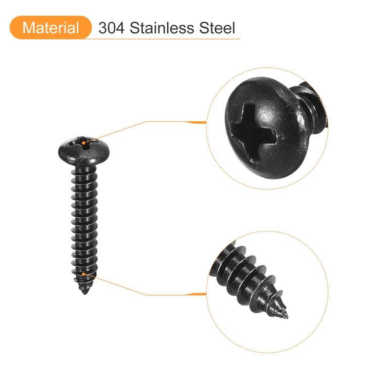 25-Pack #8 X 1-1/2" Stainless Steel Self-Drilling Screws – 410 Flat Head Phillips Tek Screws For Wood & Metal