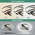 thumbnail image 5 of Cusp Barn Modern 24-In Modern DIY Shape Ceiling Fan with Lights, Low Profile Flush Mount DC Motor Dimmable LED Ceiling Light for Living Room, 5 of 10