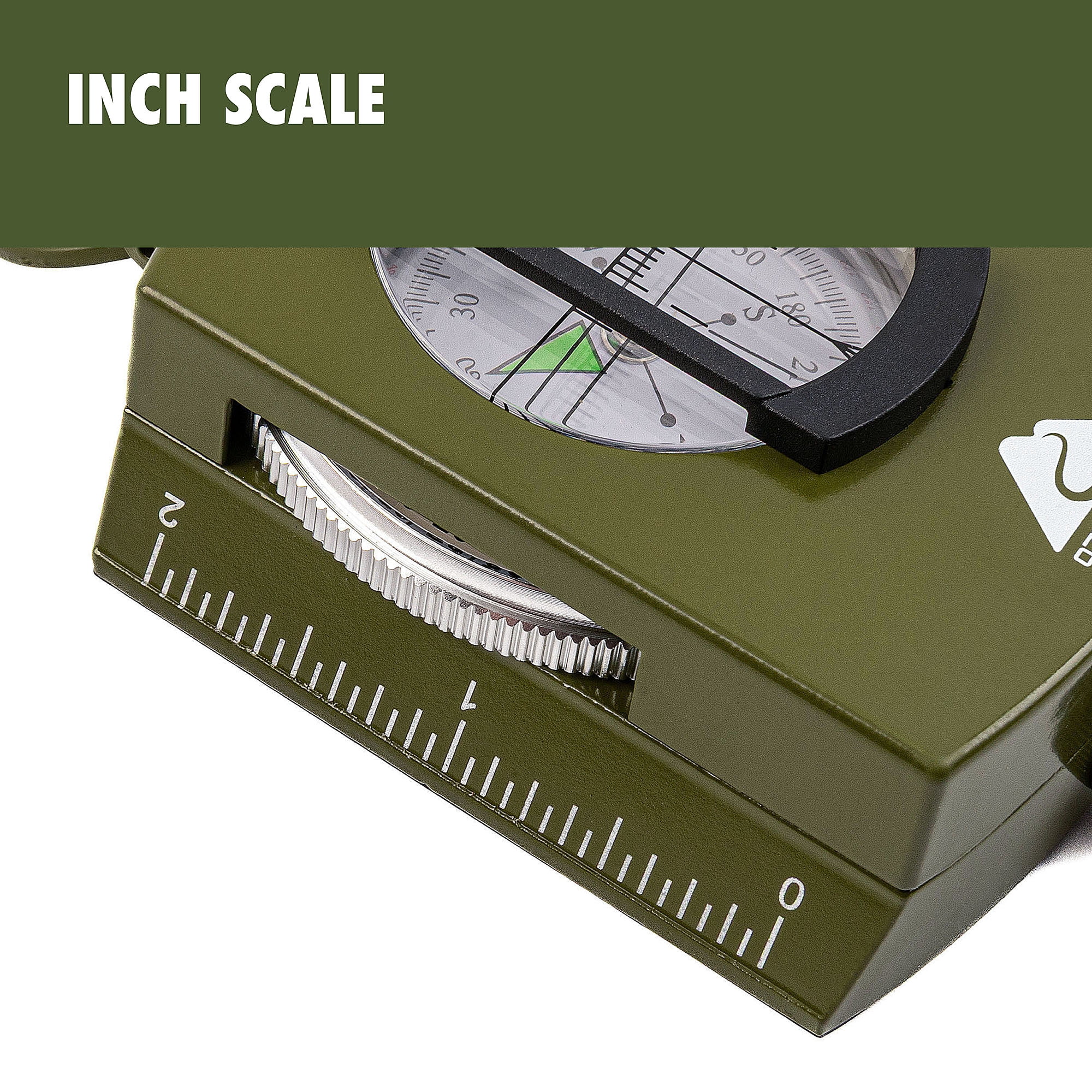 Ozark Trail Military Style Green Compass with Durable Metal Body for Nighttime Use