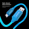 thumbnail image 5 of Powertek Light-Up USB-A to USB-C Charging Cable, 5 ft, Blue, 5 of 7
