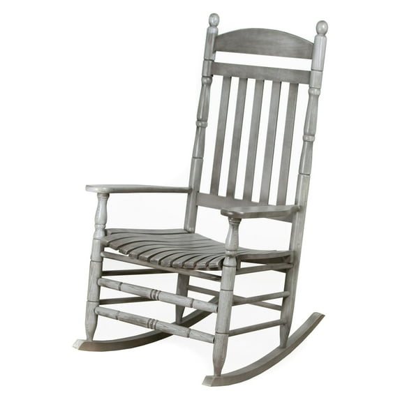 Hinkle Riverside Round Post Slat Back Wood Patio Rocking Chair