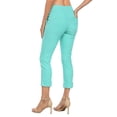 thumbnail image 6 of HDE Pull On Capri Pants For Women with Pockets Elastic Waist Cropped Pants Turquoise - L, 6 of 7