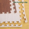 thumbnail image 5 of 20 Pieces Interlocking Carpet Tiles Wood Grain Foam Mats With Border For Home Playroom Basement Trade Show, 30cm X 30cm/12" X 12" Banmo, 5 of 5