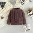 thumbnail image 2 of Coerni Little Child Autumn Solid Color Long Sleeve Braid Crew Neck Sweater Knit Sweater Long Sleeve Shirt, 2 of 8